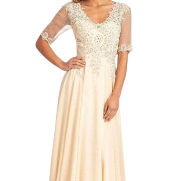 NWT Elizabeth K GL1982 Mother of the Bride Dress Champagne Size 3XL - Picture 1 of 6